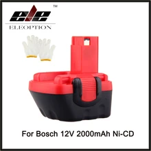 Eleoption 12 V Ni-cd 2000 mAh Batterie D’outils Électriques pour Bosch GSR BAT043/045 BTA120 26073 35430