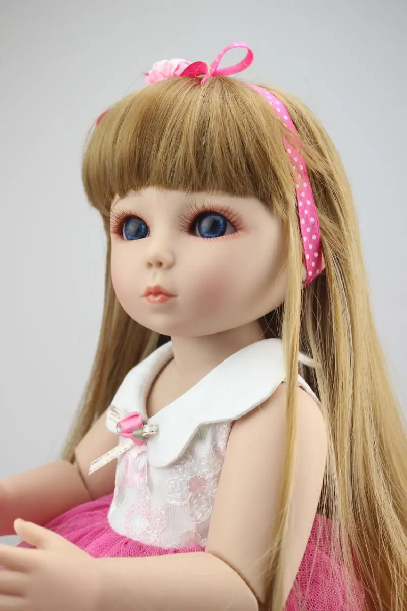 

2016 Fashion Joint Doll 18'' High Quality SD/BJD Silicone Reborn Baby Dolls Realistic Doll Handmade Full Vinyl for Girls Gift