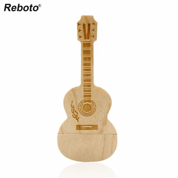 

Reboto Natural Wooden Guitar USB Flash Drive 4GB 8GB 16GB 32GB 64GB Pen Drive Storage Drive Memory Stick Hot Pendrive U Disk