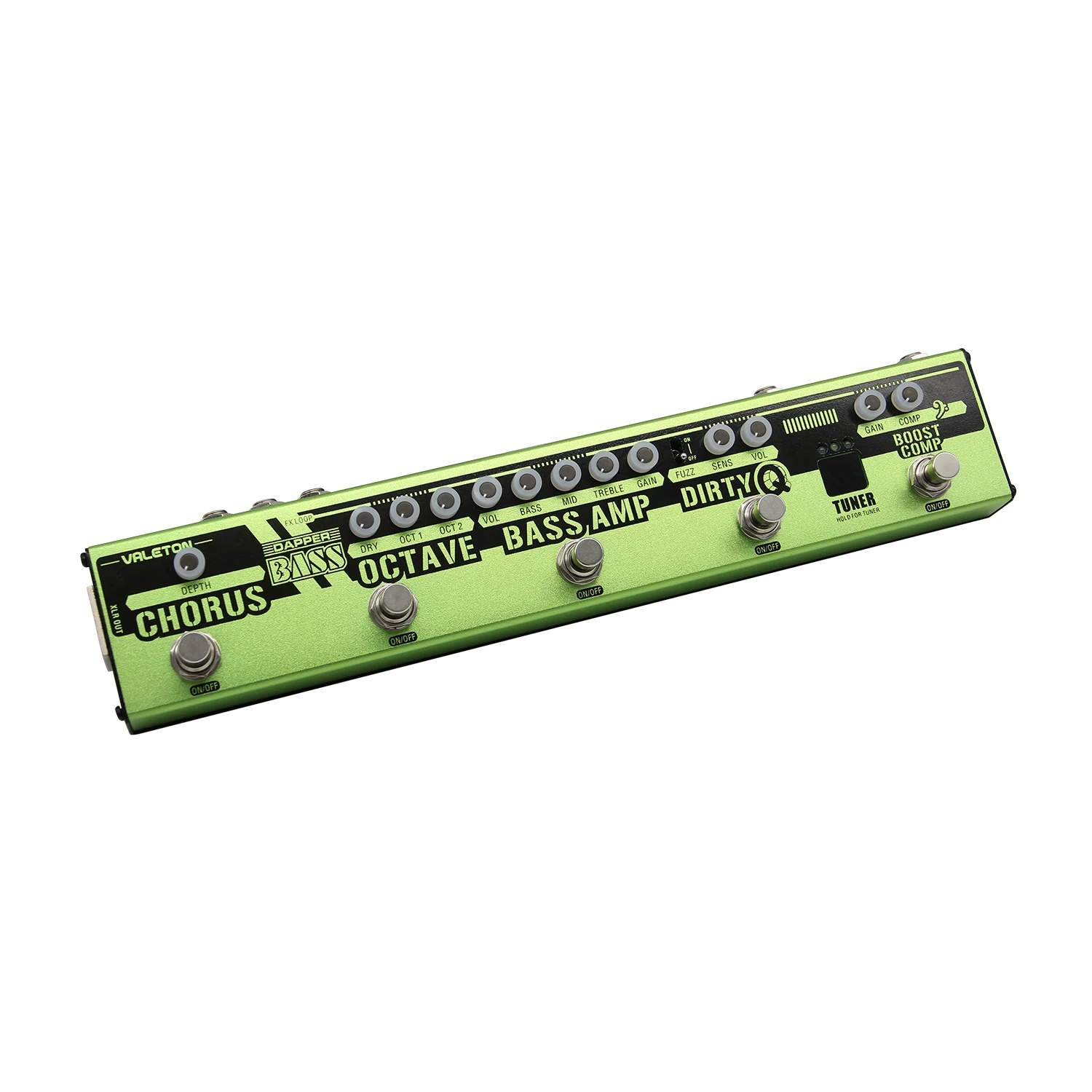 Valeton Dapper Bass Guitar Effect Pedal Tuner Boost Copressor Envelope Filter Amp Octave Chorus Loop All