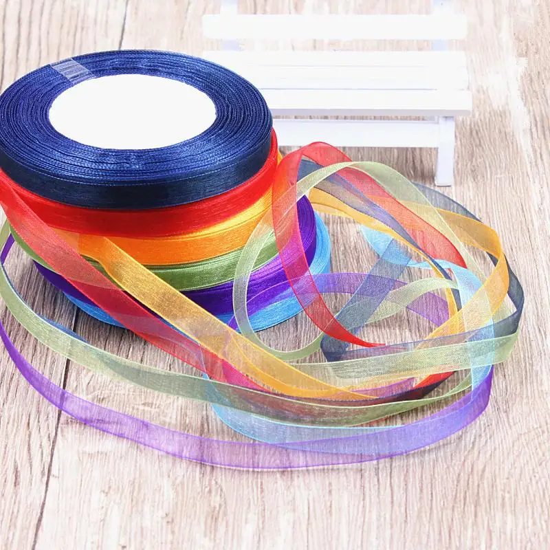 

13mm Multicolor optional 45Yards a roll organza ribbons gift wedding Christmas decoration wrapping ribbons DIY material