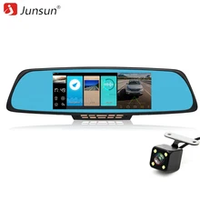 Junsun 6.86 “Автомобильные видеорегистраторы ADAS зеркало заднего вида с DVR и камера PIP видеомагнитофон autoregistrators Двойной объектив 1080 P dashcam WI-FI