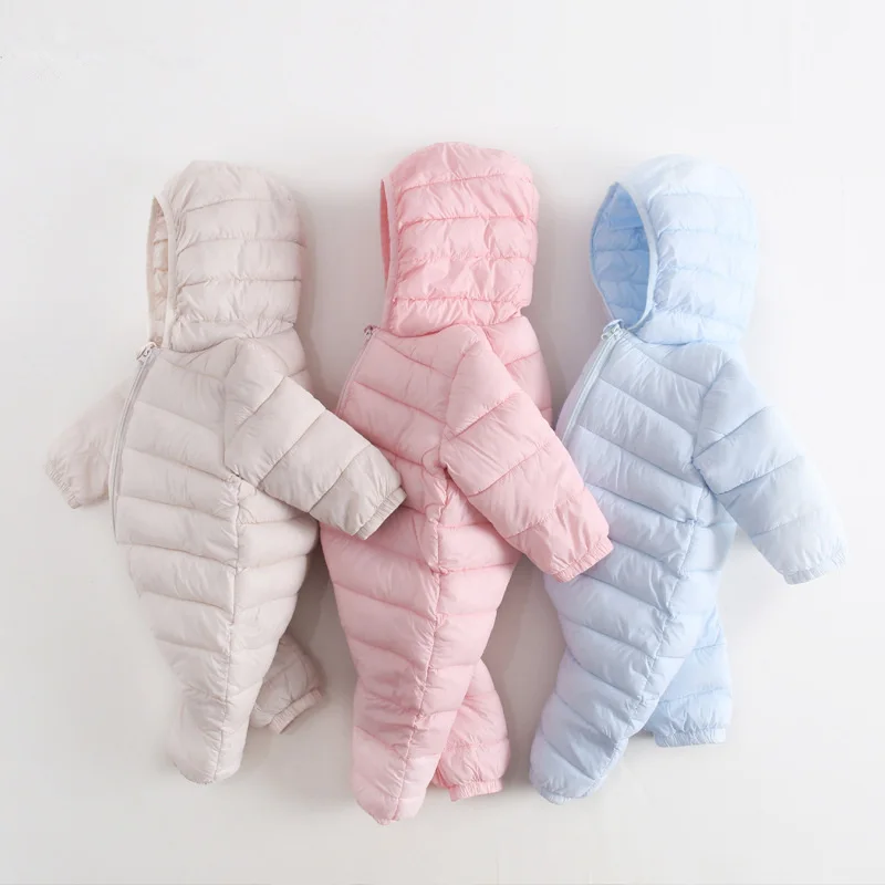 

long sleeve romper baby solid Girl Thermal Duck Down Winter children Snowsuit Baby Cute Jumpsuit Newborn Baby Boy Clothes