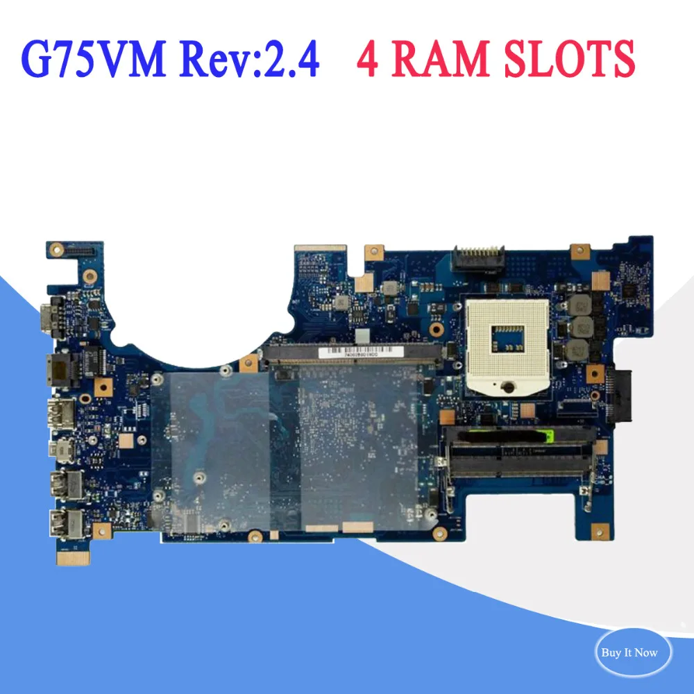 Для Asus G75V G75VX G75VW 4 DDR3 RAM Слоты HM77 материнская плата 69N0MBM16C03 полностью