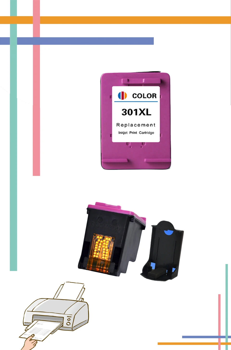 for HP301 Color compatible cartridge