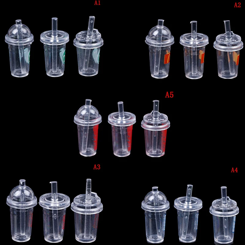 3 шт./лот 1:12 кукольный домик мини поилка с соломинкой моделирование напиток еда напиток игрушка украшение модель игрушки
