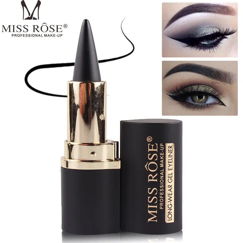 

MISS ROSE Eye Enhancing Black Eyeliner Stick Solid Thick Eyeliner Gel Makeup Smooth Waterproof Natural Smoky Eyes Liner