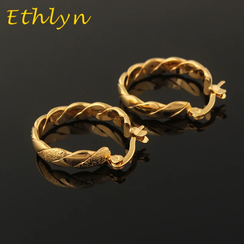 

Ethlyn top quality Ethiopian/Nigeria/Kenya /Ghana African hoop earrings Gold Color fashion hoop earrings For Women E51