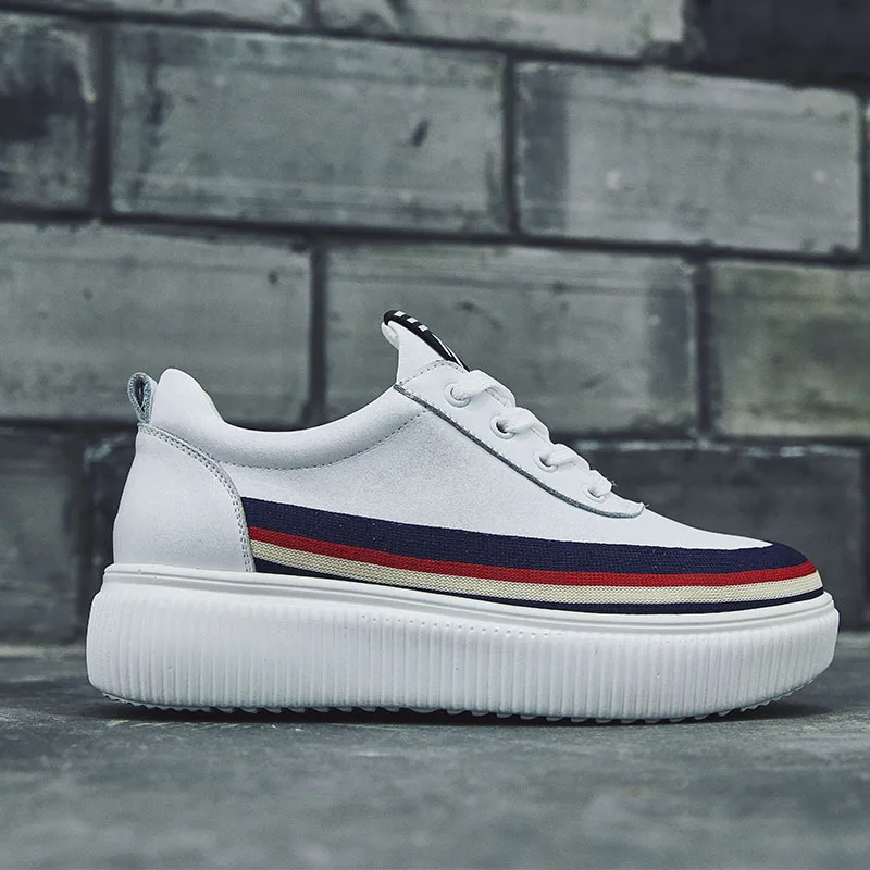 

Jookrrix 2018 Autumn Fashion Lady Casual Real Leather Platform Shoe Women Sneaker White Shoe Girl Flats Cross-tied Breathable