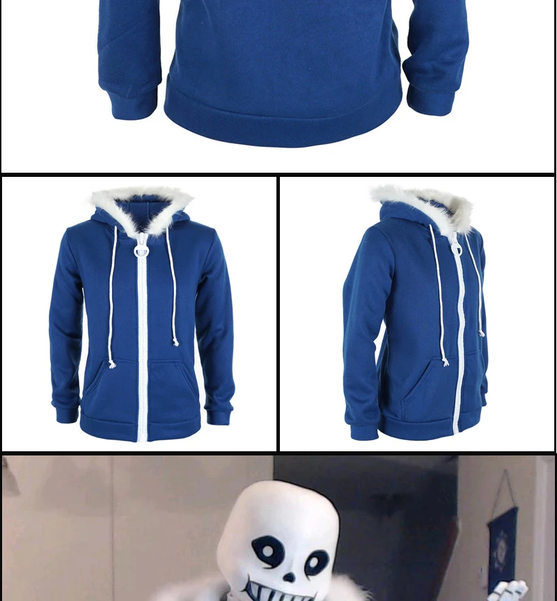 Косплей игры Undertale sans, костюмы для косплея, синяя куртка, Свободное пальто, европейский размер