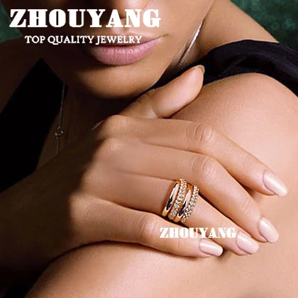 ZHOUYANG высокое качество ZYR069 горячая Распродажа элегантное розовое золото цвет