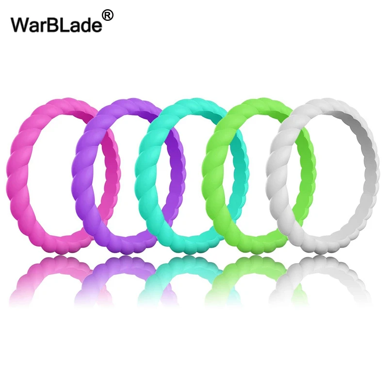 Finger Ring Wedding Ring For Women 3mm Thin Braided Silicone