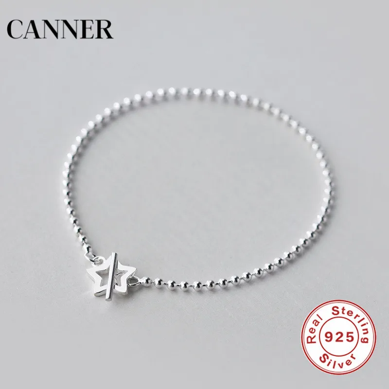 Каннер 925 пробы серебряный браслет бисер сердце браслеты со звездами для Для женщин девочек Свадебная вечеринка ювелирные изделия