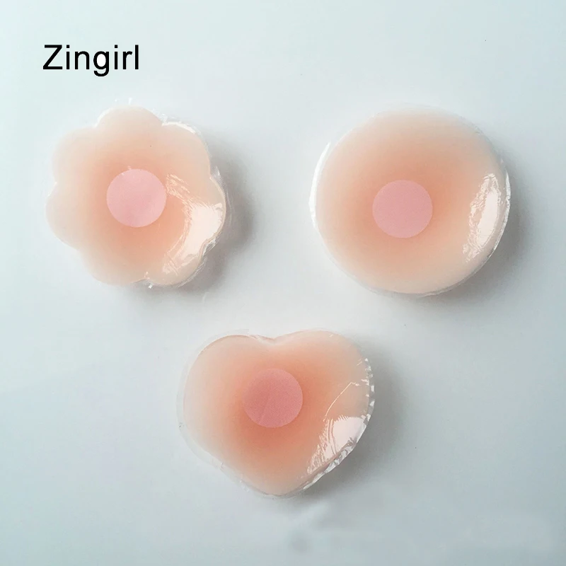 Zingirl Round Flower Reusable Adhesive Silicone Breast Petals Pasties