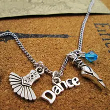 Ожерелье цепочка из нержавеющей стали амулет балет ожерелье, танцевальное ожерелье, танцевальный r подарок, подарок другу, кулон ожерелье