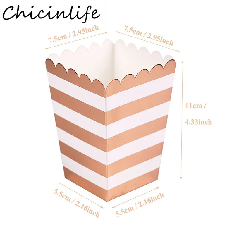 Chicinlife 1 комплект коробка из розового золота с попкорном днем рождения