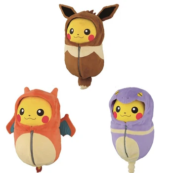 

Cute pikachu sleeping bag cos Charizard Ekans Eevee plush soft creative Claw machine doll for Children gift toys