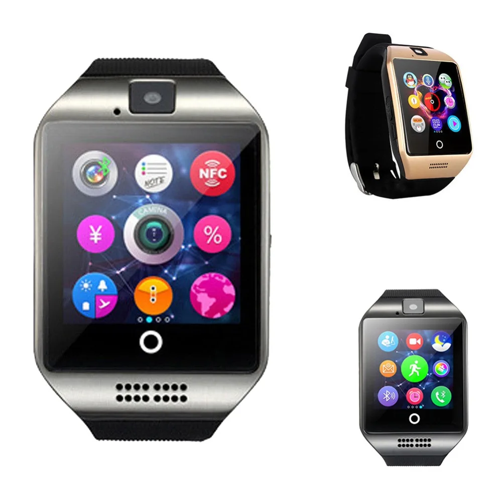 

Smart Watch Clock Q18 With SIM Card Slot Push Message Bluetooth Connectivity Android Phone Better Than DZ09 Smartwatch Men Watch