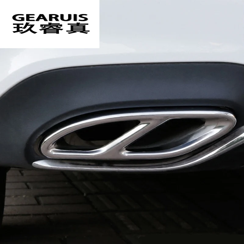 Автомобильный Стайлинг хвостовое горло выхлопной украшение для труб крышка наклейкой с отделкой для Mercedes Benz GLC C E класс W213 W205 авто аксессуары