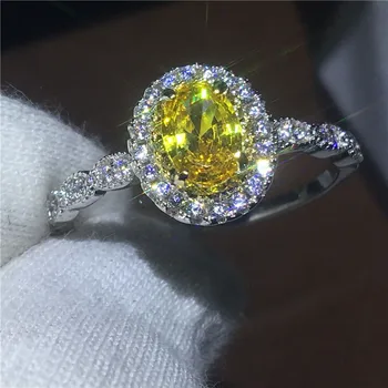 

Luxury Female Birthday ring oval cut AAAAA Zircon Cz 925 sterling silver Engagement wedding band rings for women Jewelry Gift