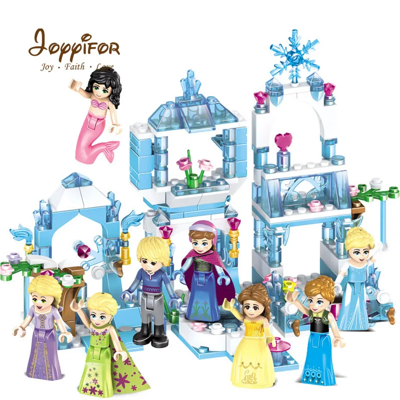 

Joyyifor 8/PCS Anna Elsa Mermaid Princess Snow Queen Elsa's Sparking Ice Castle Building Block Toy for Girls Christmas Present