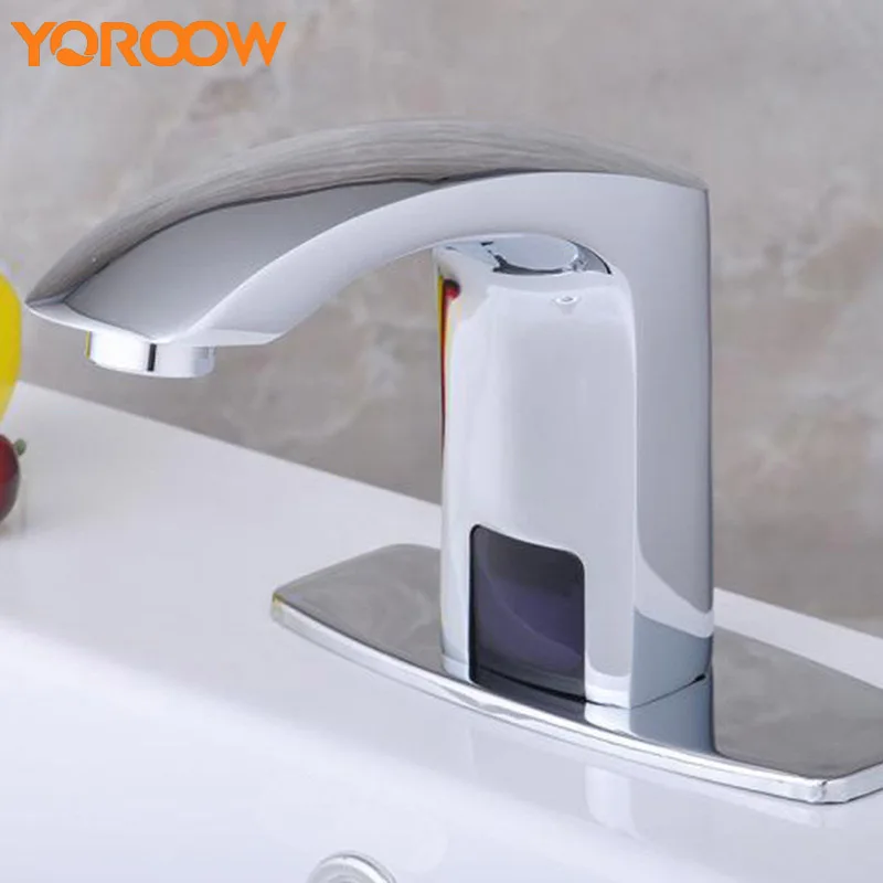 

Automatic Mixer Infrared Faucet Deck Mounted Bathroom Single Cold Only Tap Basin Modern Polished Chrome Sink-tap Watertap WN0040