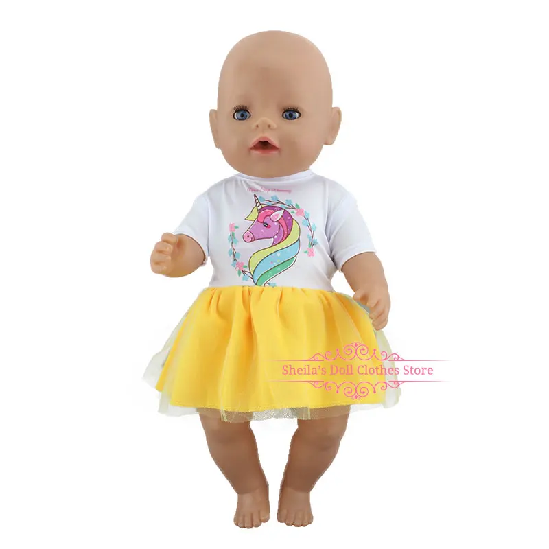 Llovely платье с цветочным рисунком подходит для 43 см Baby Doll 17 дюймов Baby Doll Одежда и аксессуары - Цвет: 04