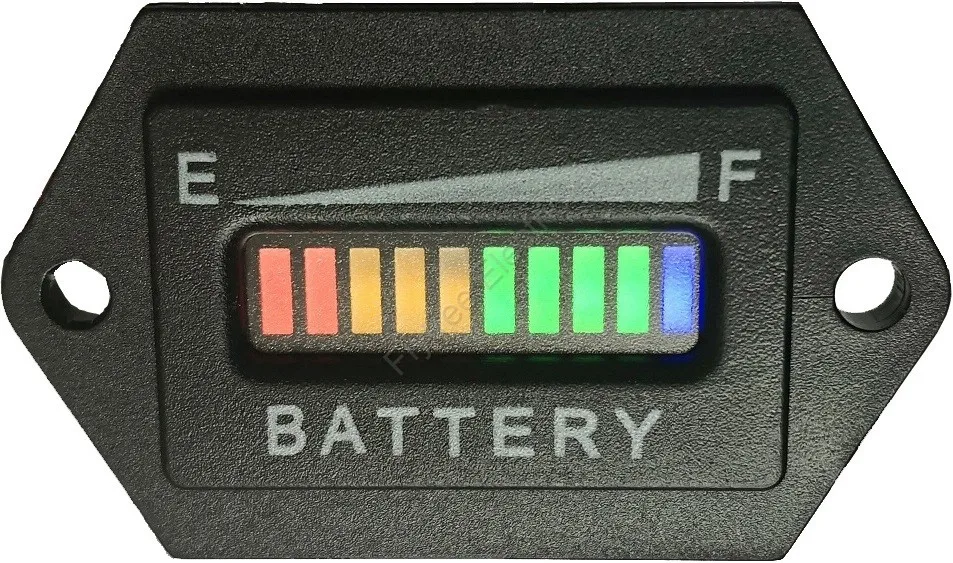 

Hexagon 10 bar LED 24V Digital Battery Charge Indicator meter For forklift, sweeper, boat, 24V