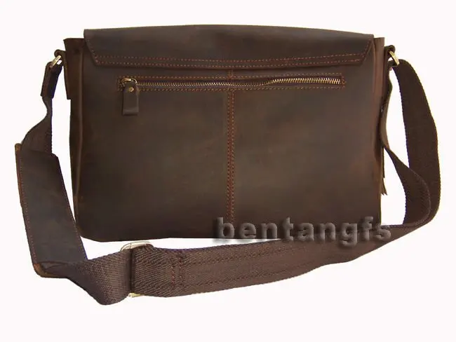 Винтаж Кожа Полного Зерна Неподдельная мужская Сумка Кожаная мужчины Crossbody кожа