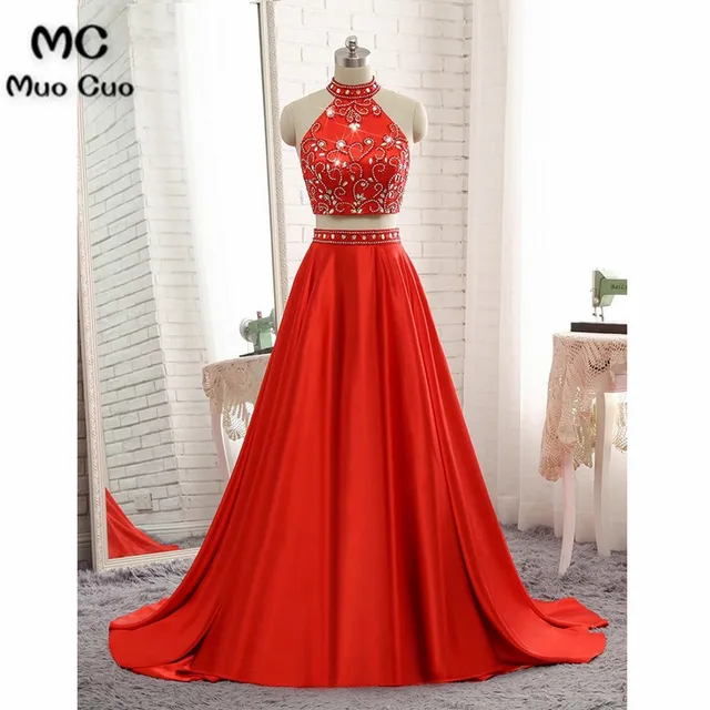 de fiesta de noche Formal elegante rojo vestidos de dos piezas|Vestidos de noche| - AliExpress