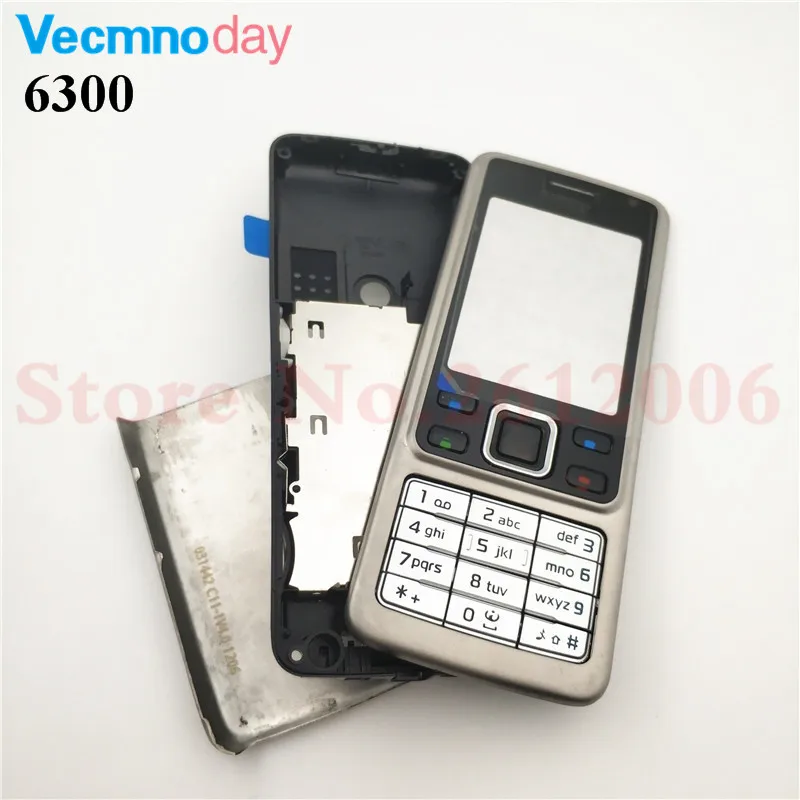 

Vecmnoday Housing Case For Nokia 6300 Full Complete Mobile Phone Housing Battery Cover Door Frame With Keyboard