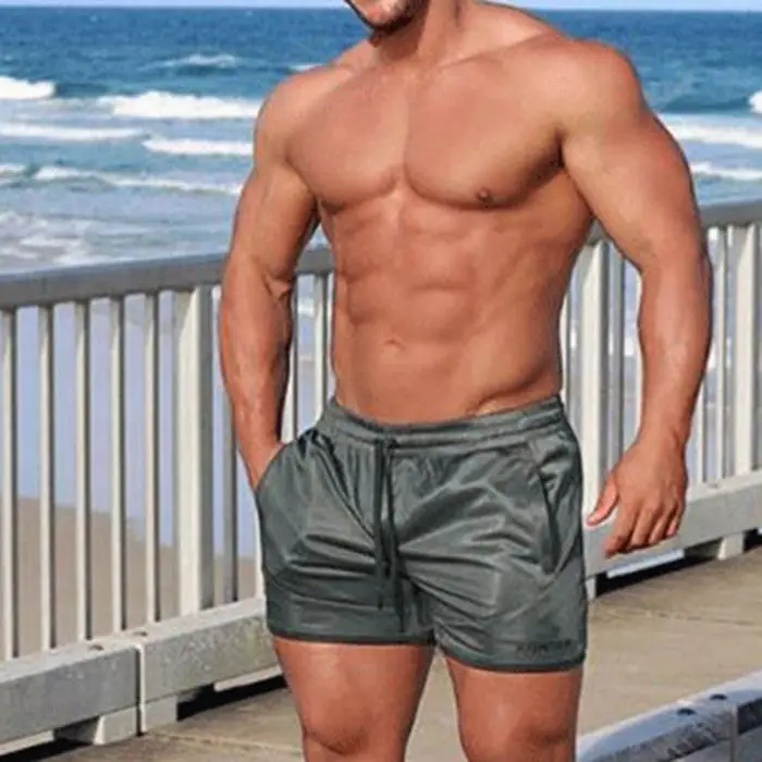 Мужские пляжные шорты дышащая быстросохнущая фитнес облегающие шорты для лета XRQ88