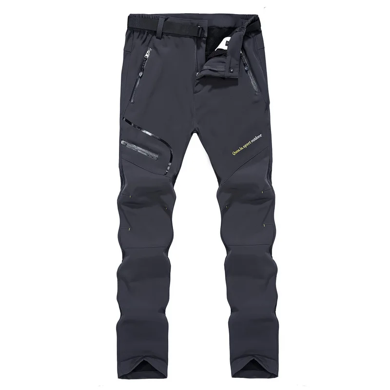 Impermeable de los hombres las mujeres senderismo pesca pantalones al aire libre Camping senderismo de lana térmica pantalones de escalada de Softshell Pantalones