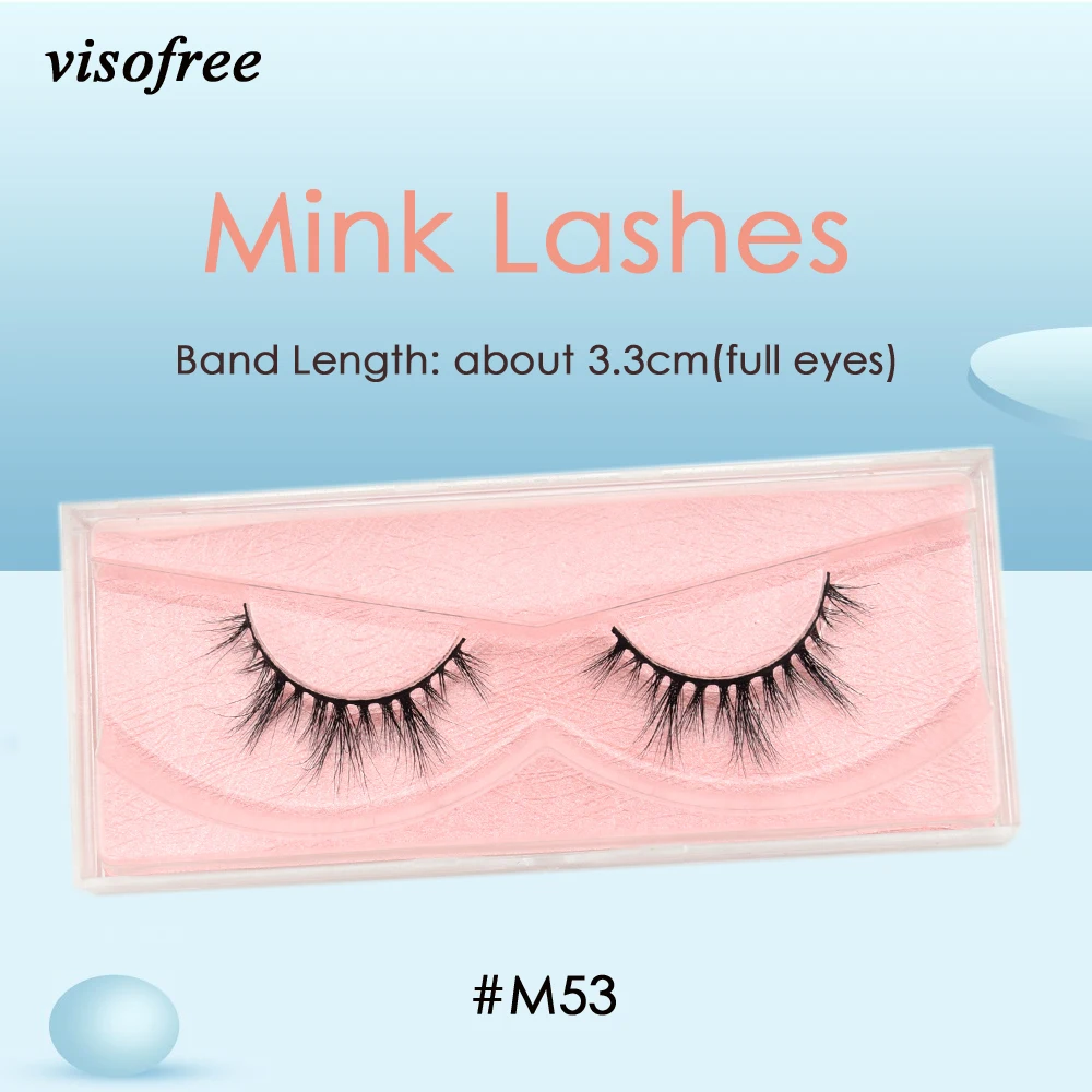 

Visofree Mink Lashes 3D Mink Eyelashes Ultra Fluffy Collection Medium Volume Mink False Eyelashes Cruelty free Lashes Makeup M53