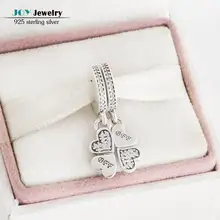 Fit Pandora Pulsera 2016 Otoño Mejores Amigos Para Siempre de la CZ Trébol Colgante Del Encanto Del Corazón de Los Granos de Plata de Ley 925 Joyería de Diy Que Hace
