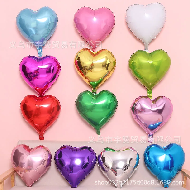 

5pcs 18 inch heart-shaped aluminum film balloon wedding dress up arrangement love foil balloon