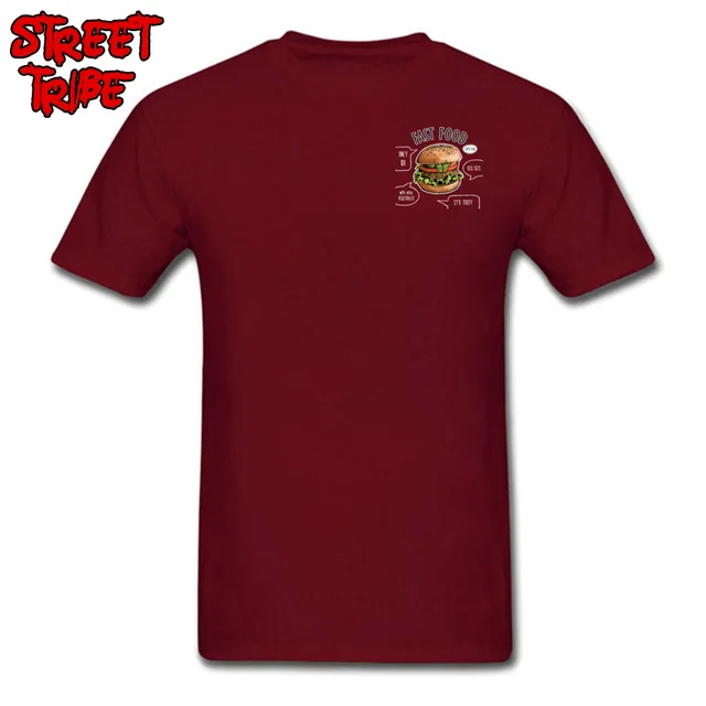 Men T Shirt Funny Fast Food Tshirt Adult Plus Size T Shirts Burger ...