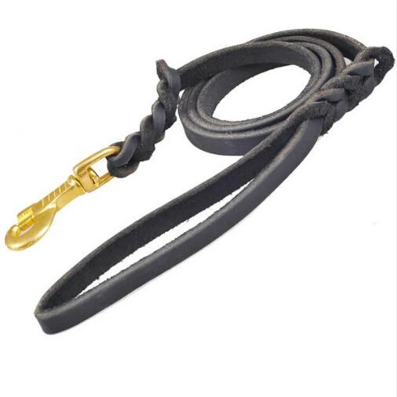 Free Shipping! Top Quality Cowhide ! large dog Genuine leather leashes