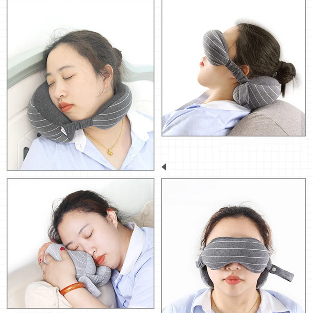 Buy 2in 1 Neck Pillow & Eye Mask Portable Travel Head