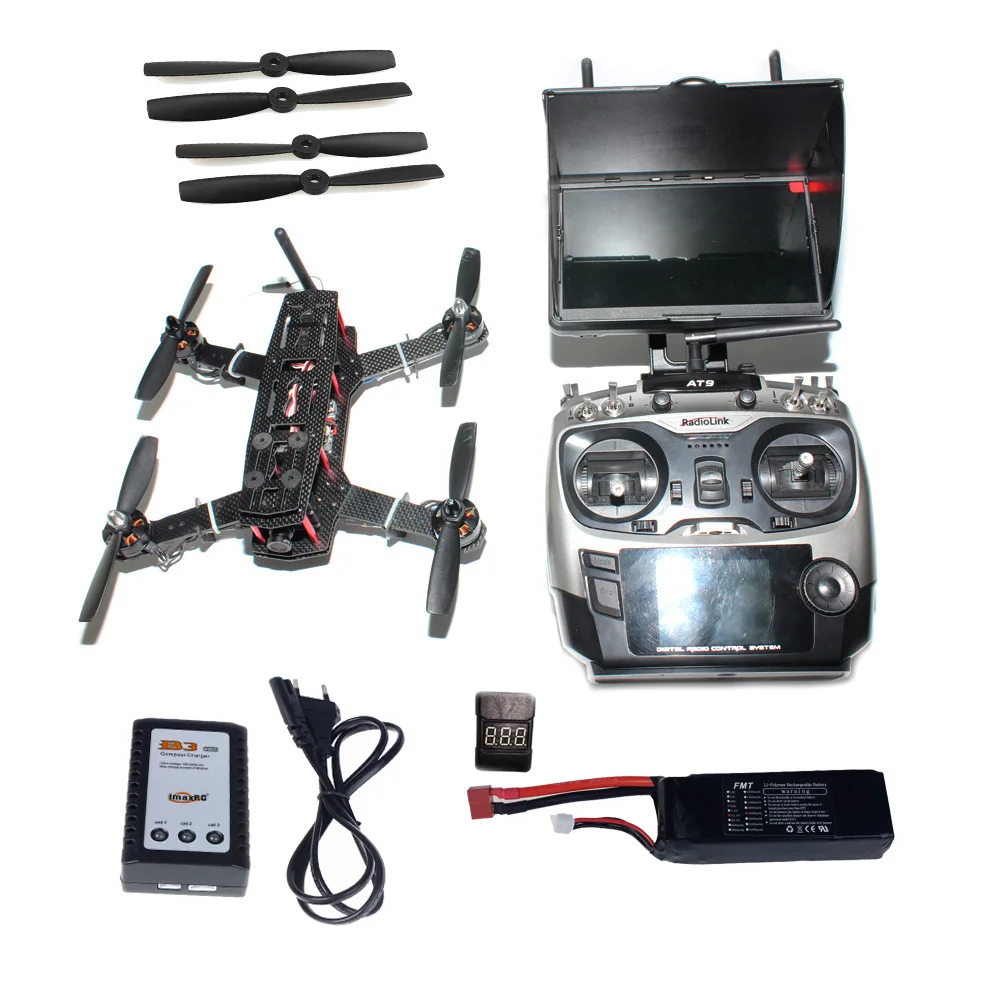 DIY Racer 250 FPV RTF Drone with SP Racing F3 Flight Controller CCD Camera Radiolink AT9 TX&RX Flying Time 13 Mins F09205-K