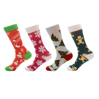 

Women's Snowflake Deer Printed Cotton Casual Socks Ladies Crew Funny Christmas socks Colorful Cotton Dress Socks For Gifts