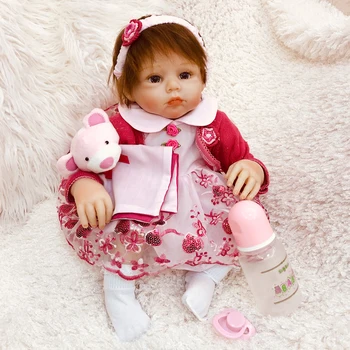 

50cm Silicone Reborn Baby Dolls Bebe Alive Realistic Boneca Bebe Lifelike Real Girl Doll modeling Reborn Birthday Christmas toys