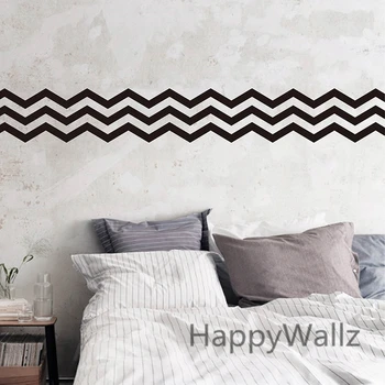 

Chevron Stripe Wall Sticker Chevron Wall Decals DIY Chevron Mural Wallpaper 56x15cm Removable Wall Decoration Easy Wall Art P62