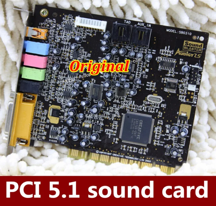 Original para Criativo 5.1 Audigy ls Sb0310 Placa de Som Pci Sb0310 Suporte xp Win7 Win5 com Transporte