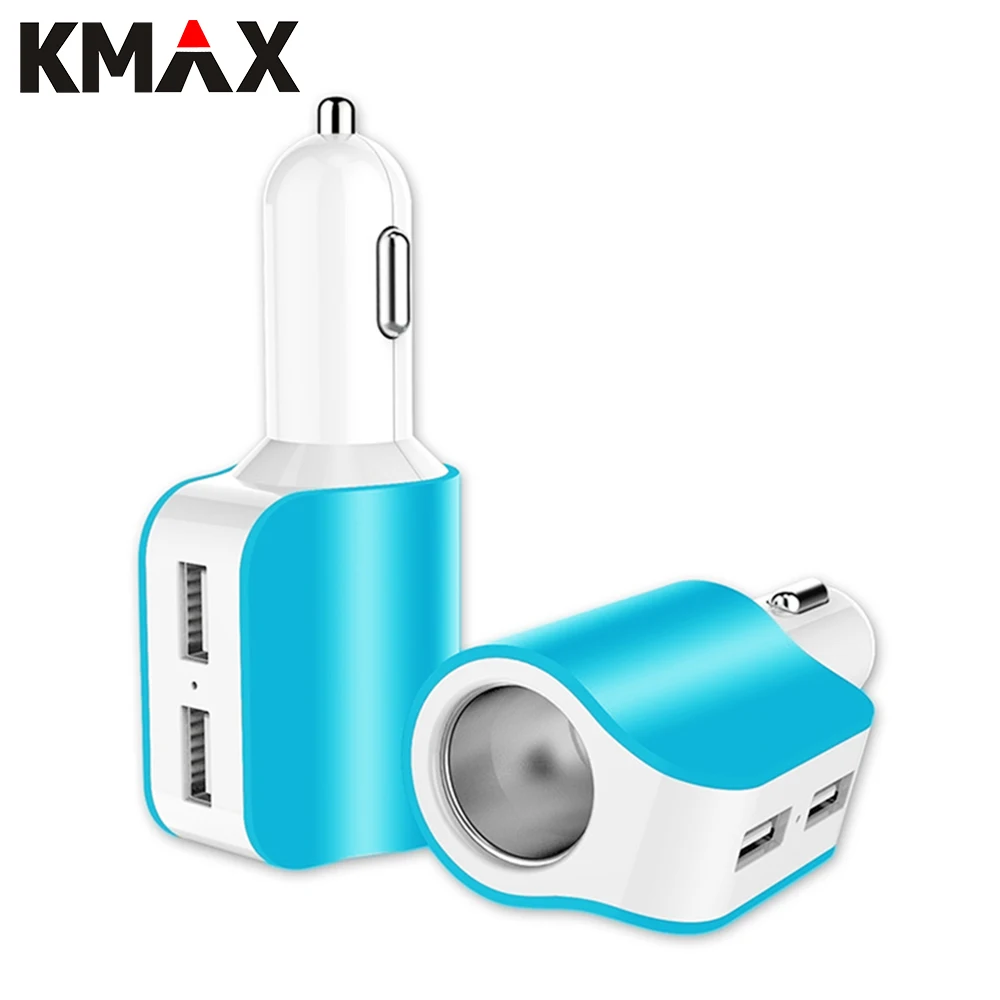 KMAX Universal Car Charger 3 in 1 Dual USB Battery Chargers 12V 24V Chargeur Charging