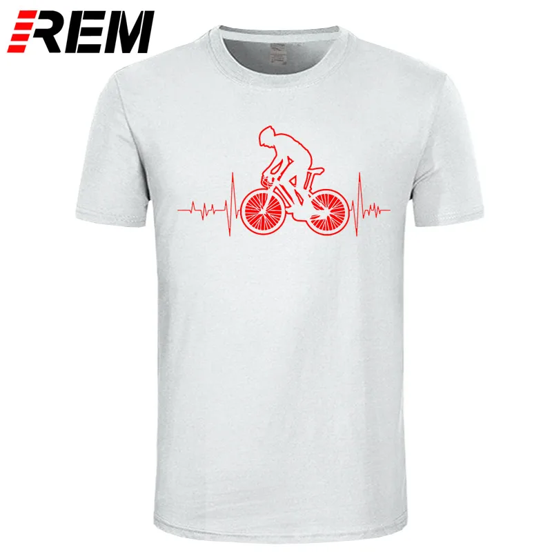REM, футболка для горного велосипеда MTB, брендовая одежда, футболка с логотипом для велосипеда, футболка для горного велосипеда, смешная футболка с сердцебиением, подарок для велосипеда - Цвет: white red