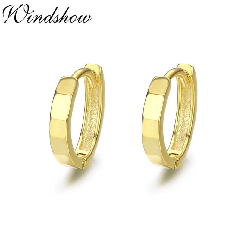 

Cute 925 Sterling Silver Gold Color Square Cut Circle Small Loop Huggie Hoop Earrings For Women Jewelry Kids Baby Toddler Girls