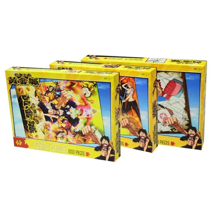 

Hot Sale 1000 pieces of paper thick jigsaw Cartoon variety of One Piece puzzle adult children education toy christmas gift