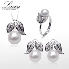 Wedding freshwater pearl jewelry sets silver women,White natural pearl sets girls trendy pendant earring birthday party Wedding freshwater pearl jewelry sets silver women,White natural pearl sets girls trendy pendant earring birthday party