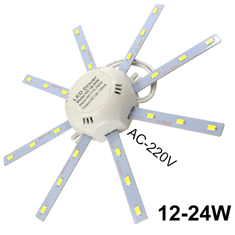 24 Leds 5730 SMD LED lámpara De Techo frío Blanco alto brillante 12 W 16 W 24 W tablero LED pulpo redondo ampolla luz LED Lamparas De Techo 24 Leds 5730 SMD LED lámpara De Techo frío Blanco alto brillante 12 W 16 W 24 W tablero LED pulpo redondo ampolla luz LED Lamparas De Techo